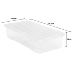 B&M Jumbo Underbed Storage Box With Lid 42L - Clear -B and M Store 257918 42l jumbo underbed storage box with lid clear 3