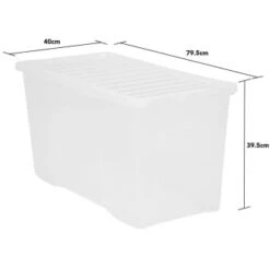 B&M Large Storage Box With Lid 110L - Clear 11 B&M Large Storage Box With Lid 110L - Clear -B and M Store 284861 110l storage box with lid clear 3