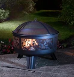 B&M Versailles Decorative Leaf Log Burner -B and M Store 296992 VERSAILES NIGHT1