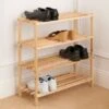 B&M 4 Tier Wooden Shoe Rack -B and M Store 317430 4 Tier wooden shoe rack