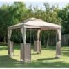B&M Luxury Steel Framed Gazebo 2.5m - Taupe -B and M Store 318959 GAZEBO 1