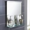 B&M Premium Bathroom Mirror With Shelf -B and M Store 330855 mirror with glass