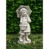 B&M Girl With Umbrella Garden Statue -B and M Store 331543 girl with umbrella garden statue