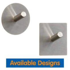 B&M Metal Adhesive Hooks 4pk - Square 10 B&M Metal Adhesive Hooks 4pk - Square -B and M Store 332165 metal adhesive hoot set of 4 round