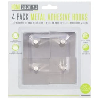 B&M Metal Adhesive Hooks 4pk - Square 5 B&M Metal Adhesive Hooks 4pk - Square - Image 3