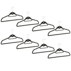 B&M Pure Velvet Hangers 8pk - Black 8 B&M Pure Velvet Hangers 8pk - Black -B and M Store 333534 8pk velvet hangers black group