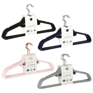 B&M Pure Velvet Hangers 8pk - Black 6 B&M Pure Velvet Hangers 8pk - Black - Image 4