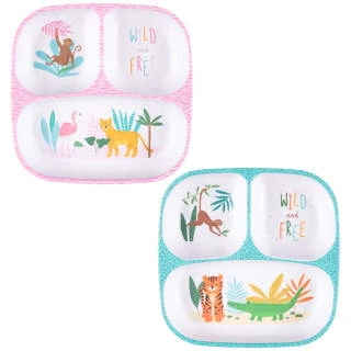 B&M Little Safari Small Kids Platter - Blue 5 B&M Little Safari Small Kids Platter - Blue - Image 3
