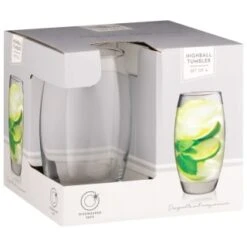 B&M Curved Hiball Glasses 4pk 7 B&M Curved Hiball Glasses 4pk -B and M Store 338803 set of 4 highball tumblers
