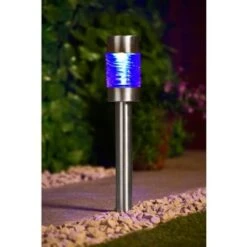 B&M Sicily XL Solar Post Lights 3pk -B and M Store 341969 sicily 3pk xl post lights blue1