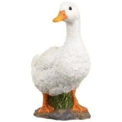 B&M Resin Duck Garden Ornament - White -B and M Store 342055 resin duck ornament white 2
