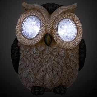 B&M Solar Resin Owl With Crystal Eyes - Brown 5 B&M Solar Resin Owl With Crystal Eyes - Brown - Image 3