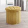 B&M Round Storage Ottoman - Ochre