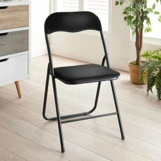 B&M Luxe Velvet Folding Chair - Black 3 B&M Luxe Velvet Folding Chair - Black