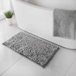 B&M Velvet Touch Bath Mat - Grey 3 B&M Velvet Touch Bath Mat - Grey