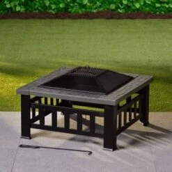 B&M Atlanta Square Firepit -B and M Store 353356 atlanta square fire pit