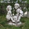B&M Boy & Girl Seesaw Garden Statue -B and M Store 353580 boy and girl on seesaw garden statue