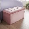 B&M Suede Storage Ottoman - Blush -B and M Store 356751 blush suede ottoman