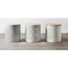 B&M Embossed Geometric Storage Canisters 3pc -B and M Store 356821 grey geo canisters
