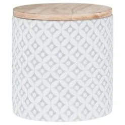 B&M Embossed Geometric Storage Canisters 3pc 13 B&M Embossed Geometric Storage Canisters 3pc -B and M Store 356821 storage canisters geo grey