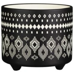 B&M Urban Eden Embossed Footed Planters 3pk - Black -B and M Store 366531 3pk urban eden plant pot on tripod stand black 2