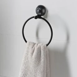 B&M Black Suction Towel Ring