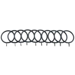 B&M Metal Curtain Rings 10pk - Black -B and M Store 369327 metal curtain rings black 3