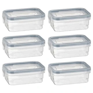 B&M Clip Top Mini Food Containers 6pk - Grey 4 B&M Clip Top Mini Food Containers 6pk - Grey - Image 2
