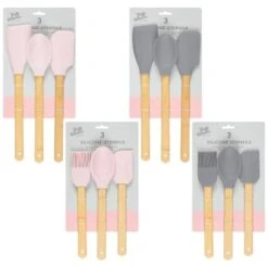 B&M Betty Winters Silicone Utensils 3pk - Grey -B and M Store 369971 369972 3pk betty winters silicone utensils main