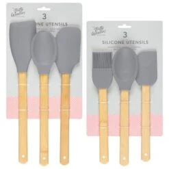 B&M Betty Winters Silicone Utensils 3pk - Grey -B and M Store 369972 3pk betty winters silicone utensils grey main