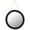 B&M Fringe Round Hanging Mirror - Black -B and M Store 370649 hanging circle mirror