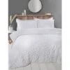B&M Lara Seersucker Double Duvet Set - White -B and M Store 370782 370783 lara seersucker white duvet set 1