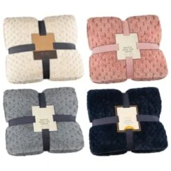 B&M Waffle Faux Fur Throw - Navy -B and M Store 372937 372948 372950 waffle faux fur throw group