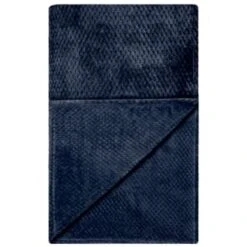 B&M Waffle Faux Fur Throw - Navy -B and M Store 372950 waffle faux fur throw navy