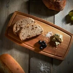 B&M Acacia Wooden Serve Board -B and M Store 375104 acacia wooden serve board with ridge