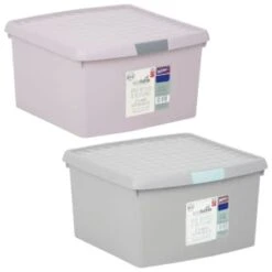 B&M Waffle Clip Box 25.5L - Grey -B and M Store 375471 375472 25 5l waffle clip box group