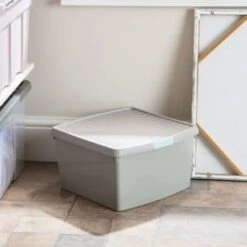 B&M Waffle Clip Box 25.5L - Grey -B and M Store 375472 grey 25 5l waffle clip box 4