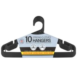 B&M Jumbo Hangers 10pk - Black -B and M Store 376555 10pk strong clothes hangers blacks 2