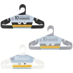 B&M Jumbo Hangers 10pk - Grey -B and M Store 376555 376556 376557 10pk strong clothes hangers main 1