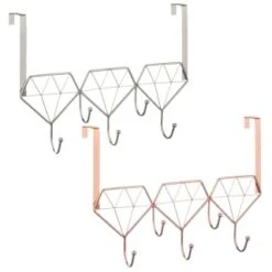 B&M Diamond Geo Overdoor Hooks - Rose Gold -B and M Store 377705 diamon geo over door hook main