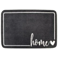 B&M Super Soft Washable Slogan Mat 50 X 70cm - Grey