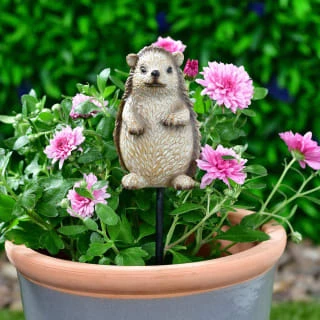 B&M Carved Wood Effect Garden Plant Pot Stick - Hedgehog 3 B&M Carved Wood Effect Garden Plant Pot Stick - Hedgehog