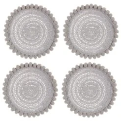 B&M Pom Pom Coasters - Grey 4pk -B and M Store 380383 4pk harmony pom pom coasters grey 2