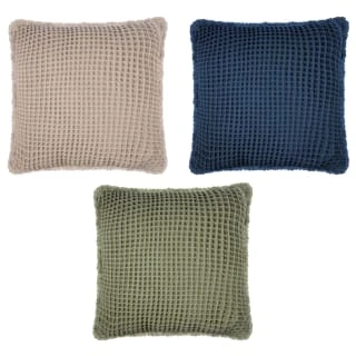 B&M Cotton Waffle Cushion - Green 5 B&M Cotton Waffle Cushion - Green - Image 3