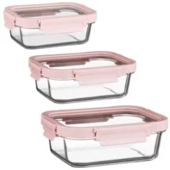 B&M Pink Glass Food Container - Small 7 B&M Pink Glass Food Container - Small -B and M Store 380659 380660 380661 glass food container pink large