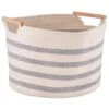 B&M Rhodes Striped Basket - Cream -B and M Store 381883 rhodes stripe basket