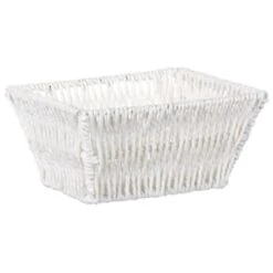 B&M Syros Mini Wicker Basket - White