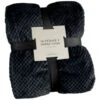 B&M Waffle Fleece Throw - Black -B and M Store 383147 supersoft waffle fleece throw black