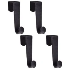 B&M Velvet Overdoor Hooks 4pk - Black