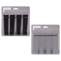 B&M Velvet Overdoor Hooks 4pk - Black -B and M Store 383665 4 velvet non slip over door hooks main